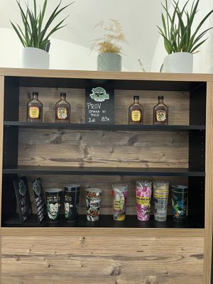 Shelves  at Vegashi Vegan Fusion in Ljubljana