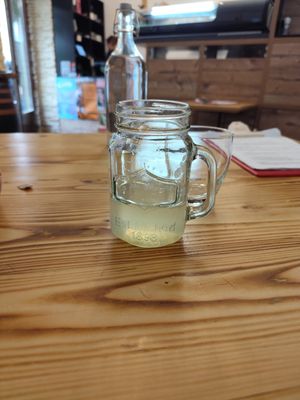 home made lemonade at Vegashi Vegan Fusion in Ljubljana