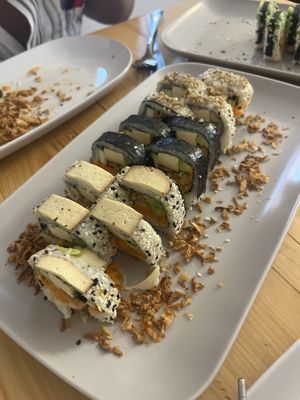 Smoked tofu sushi   at Vegashi Vegan Fusion in Ljubljana