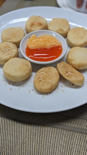 Crispy fried soft tofu 🍢 at Huong Mai in Hue