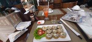 Fried rice rolls ( starter) at Huong Mai in Hue
