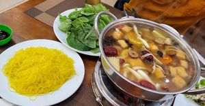 One of the 2-person hotpots. 4-person also available at Huong Mai in Hue