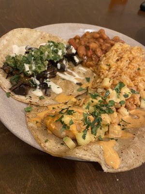 Mushroom & “Shrimp” Tacos  at PlanTita's Kitchen in Long Beach
