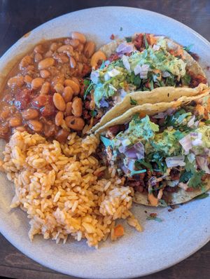 Al Pastor taco plate at PlanTita's Kitchen in Long Beach