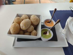 Papas arrugás con mojo picón at Restaurante La Casona de Yaiza in Lanzarote