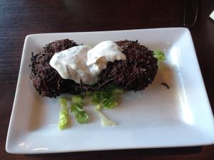 Root Vegetable Latkes at The Grange in Providence