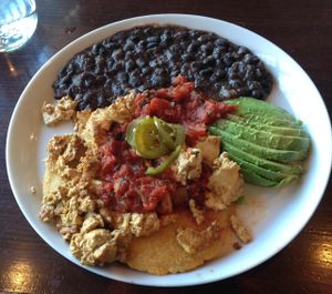 Huevos Roja (With tofu, sans cheese) at The Grange in Providence