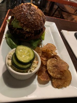 Black eyed pea burger  at The Grange in Providence