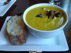 Carrot cashew bisque with homemade croutons at The Grange in Providence