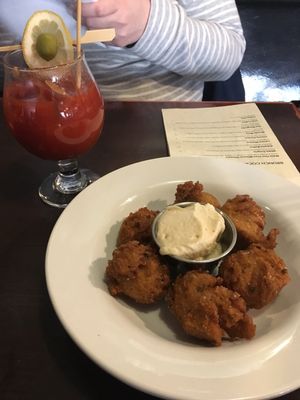 Masa hush puppies w/ vegan maple butter at The Grange in Providence