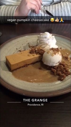  Vegan pumpkin cheesecake at The Grange in Providence
