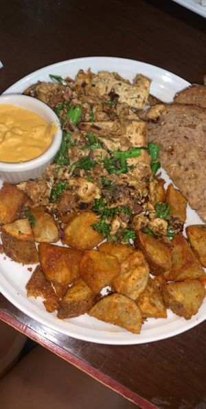 Broccolini tofu scramble 🤗 at The Grange in Providence