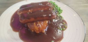 Bangers and mash (vg) at Bella's Bar Bistro in South Shields