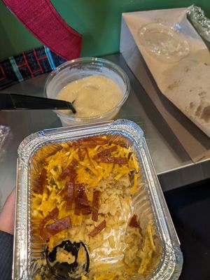 Mac n cheese with "seaweed bacon" at Moss Vegan Bistro in Brooklyn