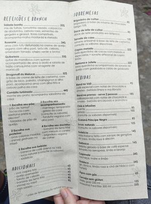 Sunday lunch menu at Meiuca in Juiz De Fora