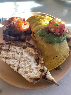 Chickpea omelette with scrumptious plantains   at Hatch 44 Cafe  in Bradley Beach
