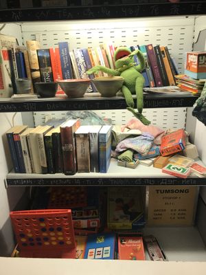 Lots to read and play while visiting at Lunatique in Kiel