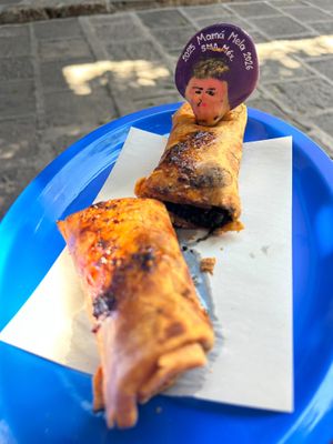 Yummy vegan burritos! at Mamá Mela  in San Miguel De Allende