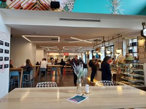 dining space at DE.CO Food Hall in Wilmington