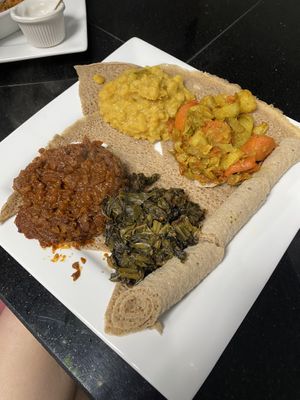 Veggie Sampler (Med)  at Lulu EthioVegan in Minneapolis