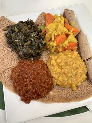 Medium veggie sampler   at Lulu EthioVegan in Minneapolis
