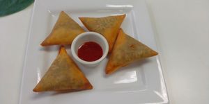 Sambusa wedges. at Lulu EthioVegan in Minneapolis