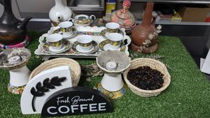 Coffee set up at Lulu EthioVegan in Minneapolis