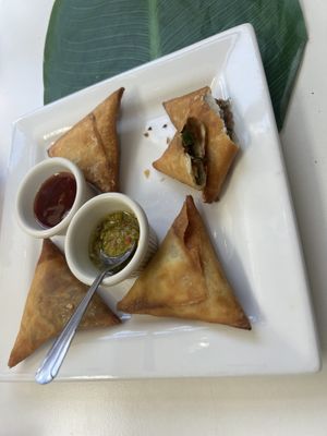 sambusas  at Lulu EthioVegan in Minneapolis