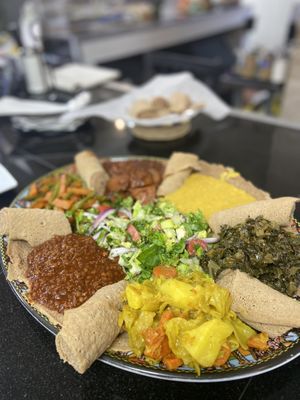 Lulu Ethiovegan - Large platter  at Lulu EthioVegan in Minneapolis