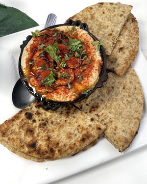 Hummus with Pita 💚  at Lulu EthioVegan in Minneapolis