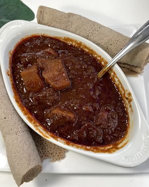 Dinich Wot (spicy) 💚  at Lulu EthioVegan in Minneapolis