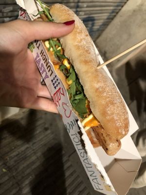 Frankfurt (fiestas de sants) at Vegetart Cuina Vegana in Barcelona