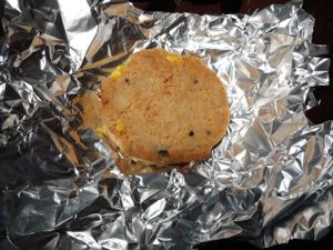 Cereal and corn pie at Vegetart Cuina Vegana in Barcelona