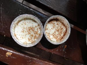 Coconut flan at Vegetart Cuina Vegana in Barcelona