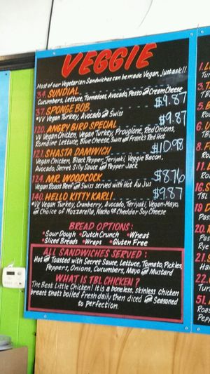 menu board at The Best Little Sandwich Shop - Eureka Way in Redding