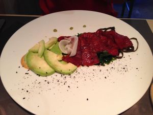 Fake tuna w/ avocado and wasabi at Rasoterra in Barcelona