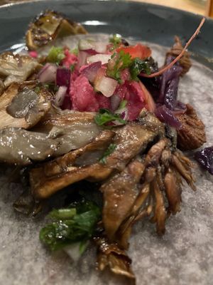 Maitake and beetroot taco at Rasoterra in Barcelona