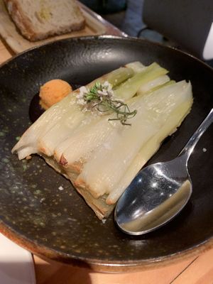 Rosti de patata y calçots  at Rasoterra in Barcelona