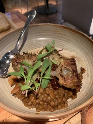 Alcachofas confitadas  at Rasoterra in Barcelona