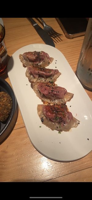 Beetroot gyoza 🥟   at Rasoterra in Barcelona