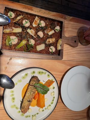 Home made almond tempeh   at Rasoterra in Barcelona