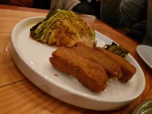 Braised cabbage with polenta at Rasoterra in Barcelona