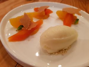 Textured carrots at Rasoterra in Barcelona