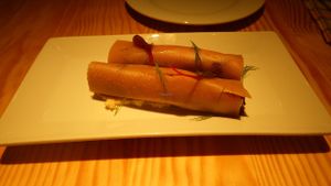 Cannelloni with pear and vegan ricotta at Rasoterra in Barcelona