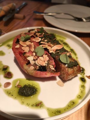 Tempe de almendras at Rasoterra in Barcelona