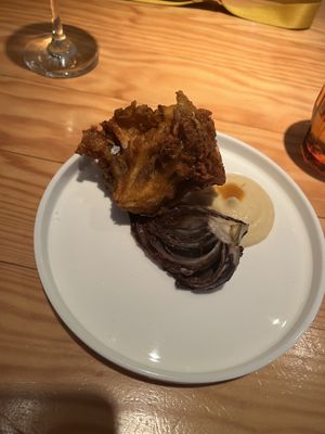 Maitake tempura  at Rasoterra in Barcelona