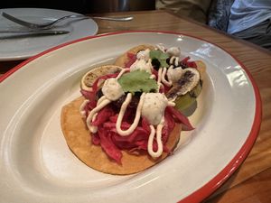 Tacos de sandía marinada  at Rasoterra in Barcelona