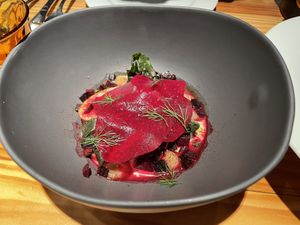 Remolatxa rostida i marinada amb cafè   at Rasoterra in Barcelona