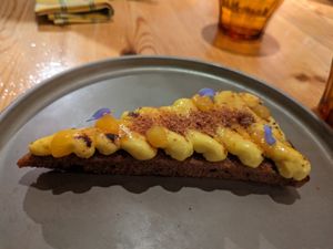 Date cake with creme Brule at Rasoterra in Barcelona