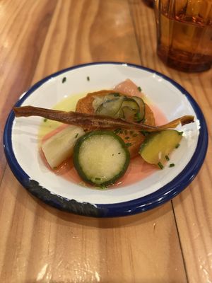 Pickled veggies  at Rasoterra in Barcelona